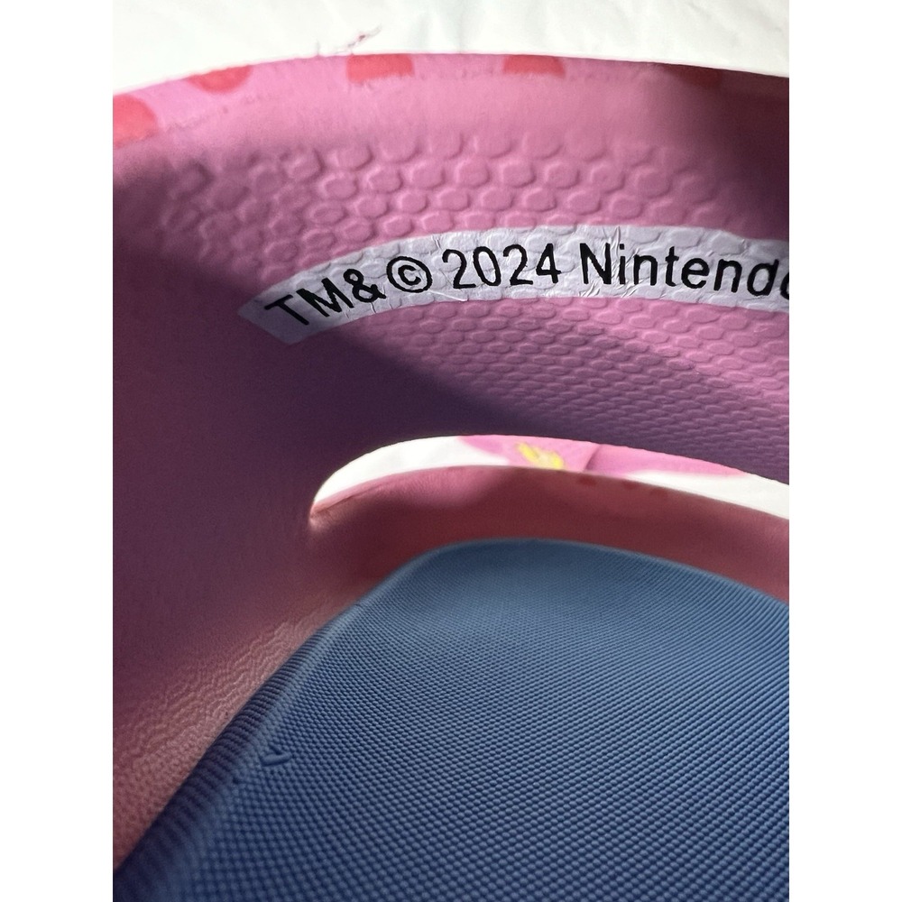 Nintendo Princess Peach Women's Size 7 Slide Sandals Pink Polkadot Ground Up - Picture 5 of 7